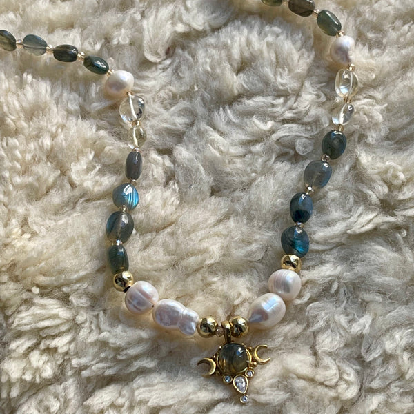 Intuitive Glow: Labradorite, Clear Citrine, Pearl