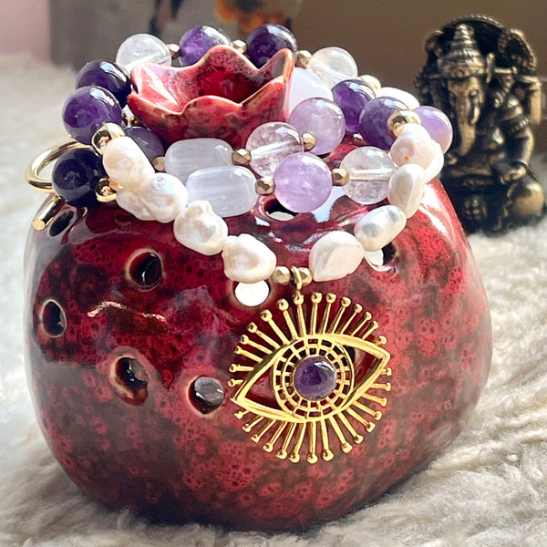 Serene Light: Quartz, Selenite, Pearl, Ametrine & Amethyst