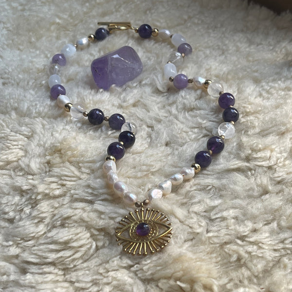 Serene Light: Quartz, Selenite, Pearl, Ametrine & Amethyst