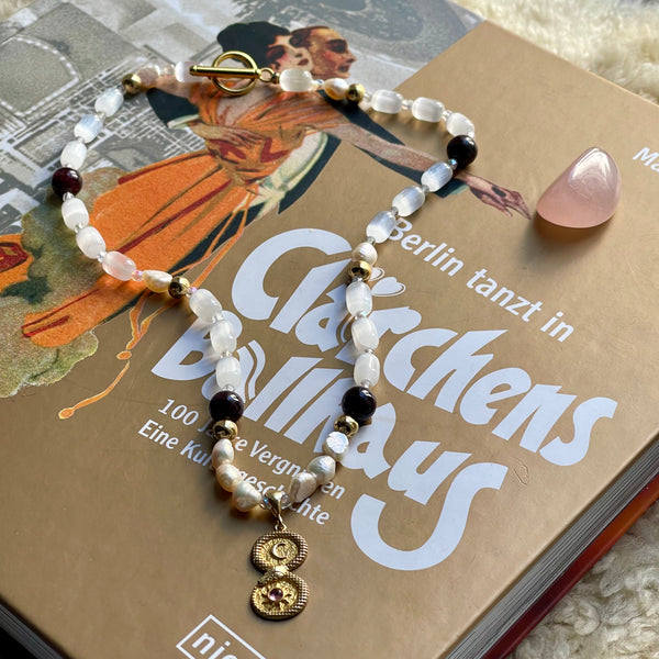 Inner Grace: Selenite, Pearl, Garnet