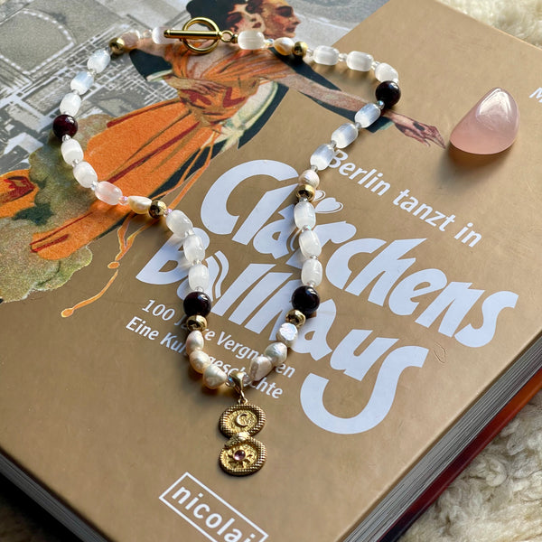 Inner Grace: Selenite, Pearl, Garnet