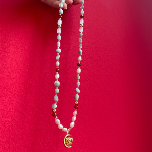 Soul Harmony: Amazonite, Selenite, Pearl, Garnet