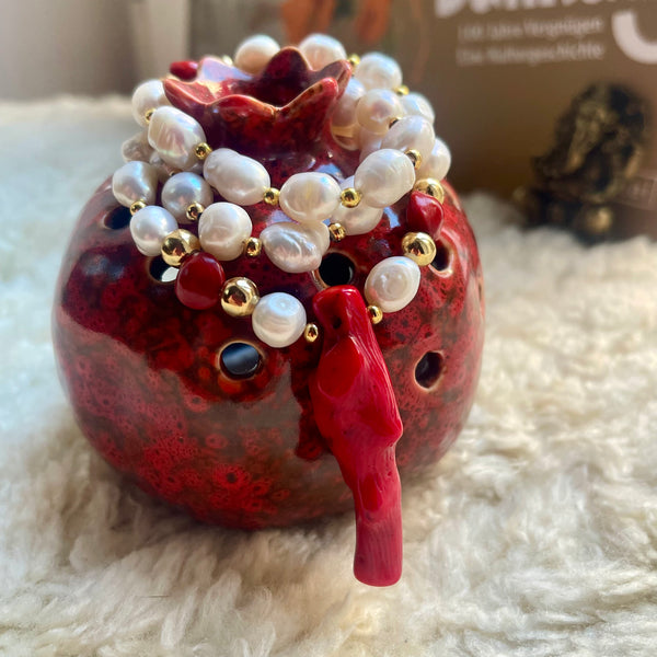 Divine Bloom: Pearl, Amla Seeds (Indian Gooseberry Seeds), Coral