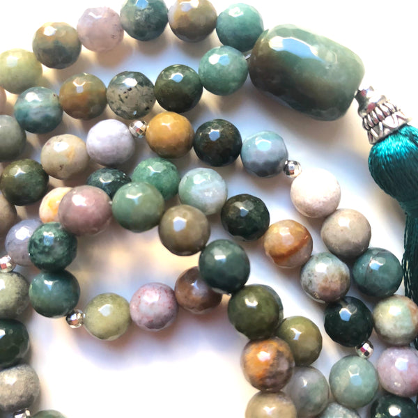 Agate Mala Beads, 108 Mala, Mala Necklace, Yoga Jewelry, Meditation Beads