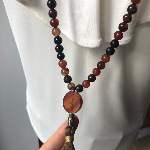 Agate Mala Beads, 108 Mala, Mala Necklace, Tassel Necklace, Yoga Jewelry