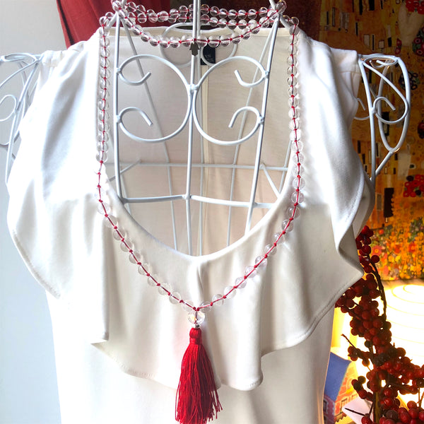 Crystal Quartz Mala Beads, 108 Mala, Mala Necklace, Yoga Jewelry, Self Love