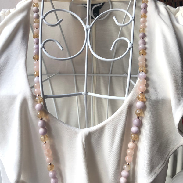 Kunzite Mala Beads, Citrine 108 Mala, Morganite Mala Necklace, Yoga Jewelry, Meditation Beads