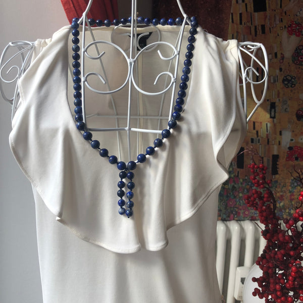 Lapis Lazuli Mala Necklace, Mala Beads, 54 Mala, Yoga Necklace, Meditation Mala, Spiritual Jewelry