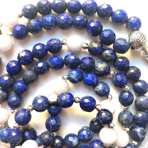 Lapis Lazuli Mala Necklace, Jade Mala Beads, 108 Mala, Yoga Necklace