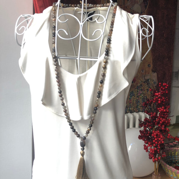 Moonstone Mala Beads, 108 Mala, Mala Necklace, Yin Yang, Yoga Jewelry, Meditation Beads