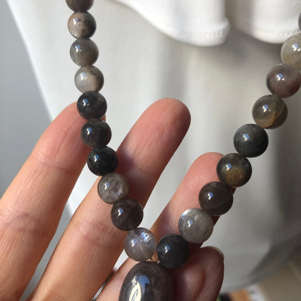 Moonstone Mala Beads, 108 Mala, Mala Necklace, Yin Yang, Yoga Jewelry, Meditation Beads